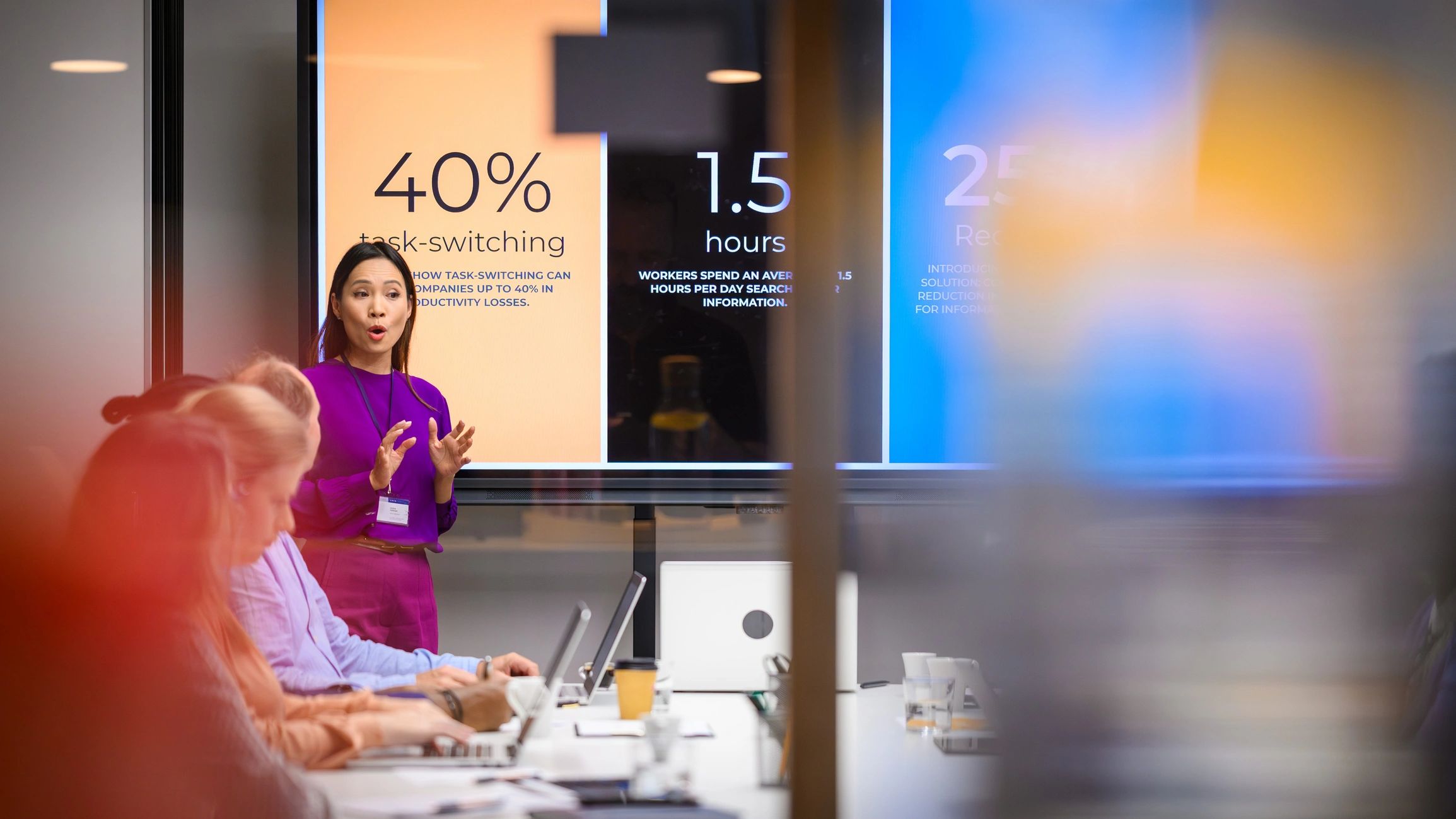 Team leader presenting in a board room